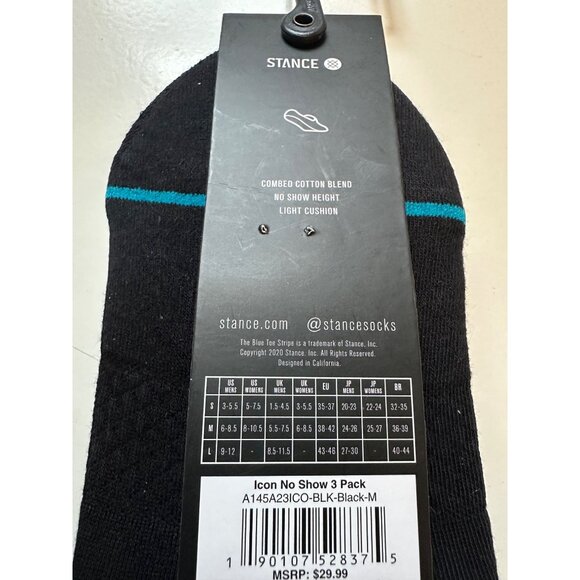 Stance GAMUT COTTON NO SHOW 3 PACK SOCKS size M6-8.5 W8-10.5 - Picture 3 of 4